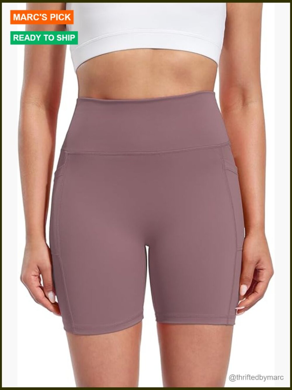 Biker Shorts With Pockets Tummy Control 5" Workout Yoga Soft Spandex Running